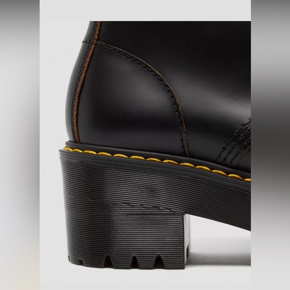 🍂NWOT Dr. Martens LEONA WOMEN'S VINTAGE SMOOTH LEATHER HEELED BLACK BOOTS - Picture 8 of 16